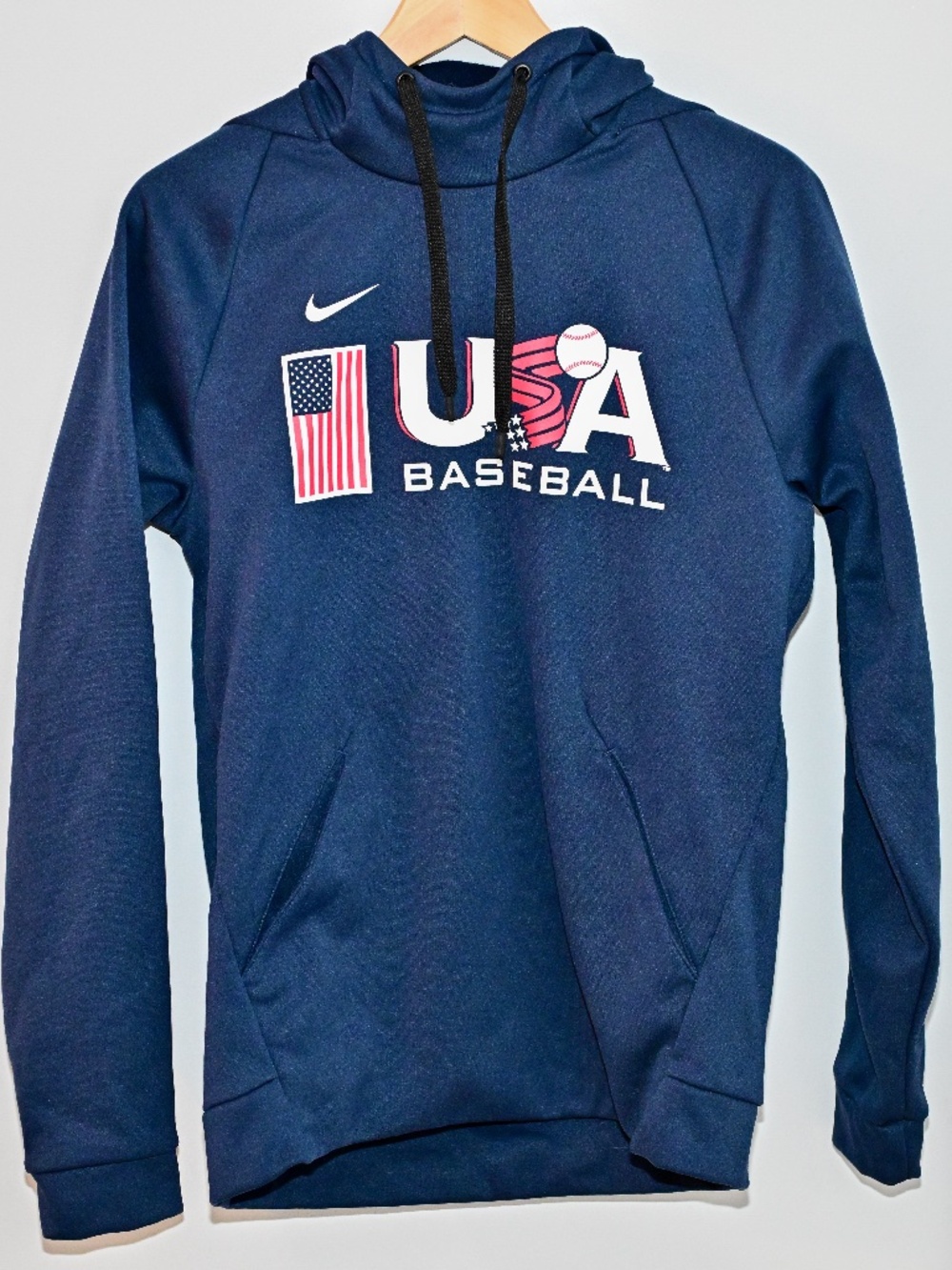 Men's Nike USA Baseball Team Issue Dri-Fit Hoodie Size Small Red White Blue